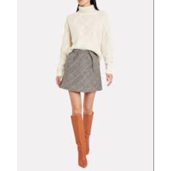 Samsoe Samsoe NEW Intermix Blesa Skirt wool plaid mini Large academia preppy - Picture 2 of 14